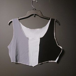 Blue and black Romwe crop top